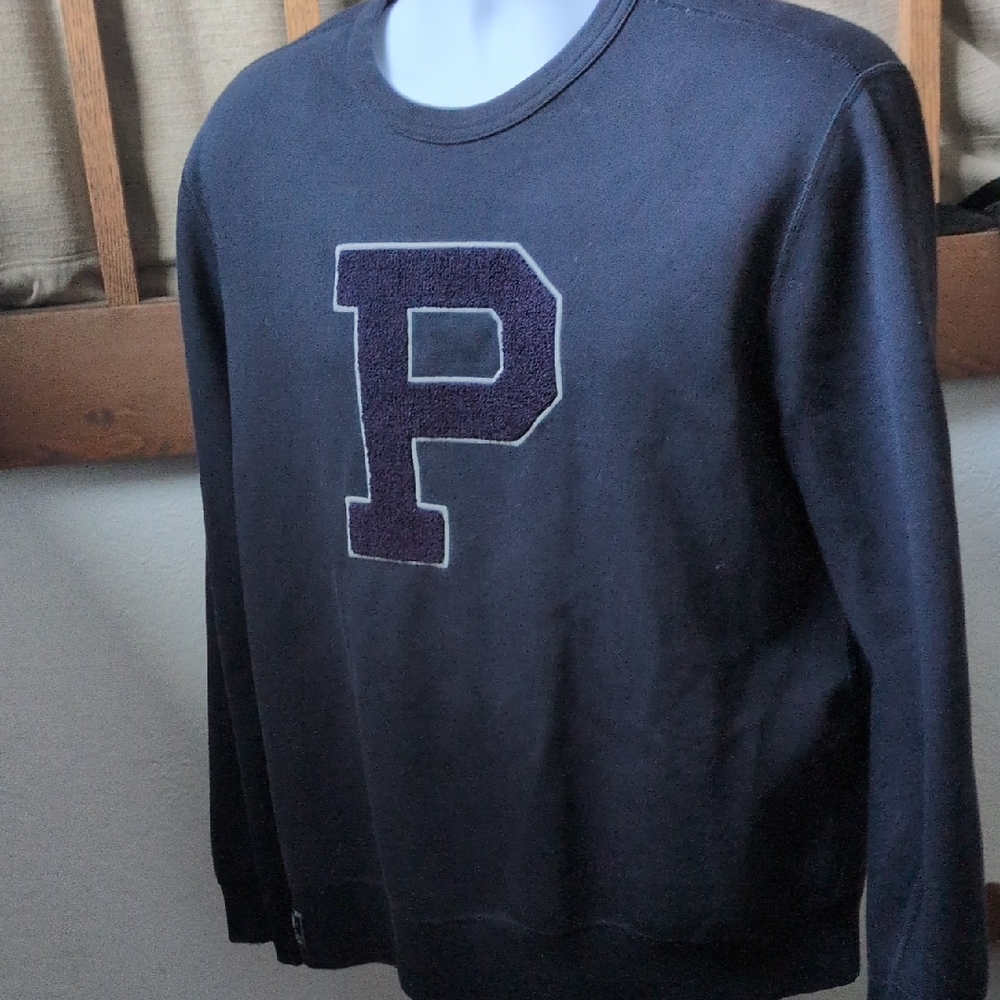 ✨ POLO Ralph Lauren Chenille P Double Knit Logo Performance Crew Neck Size L - Picture 2 of 7